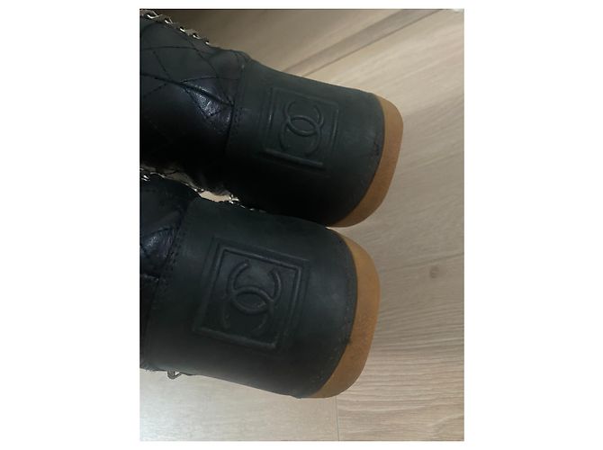 Chanel botas Preto Hardware prateado - vista 5
