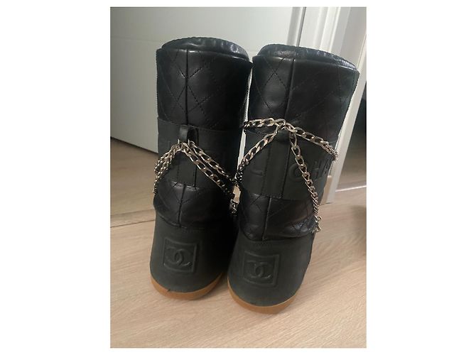 Chanel botas Preto Hardware prateado - vista 6