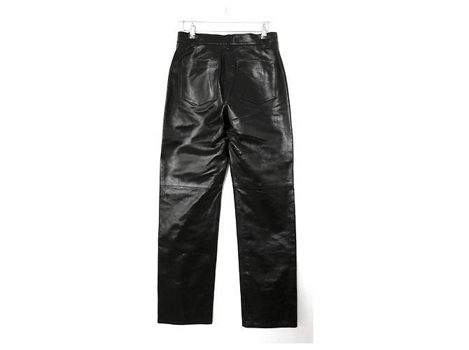Alexa Chung Reißverschlusstasche Lederhose Schwarz - Ansicht 2