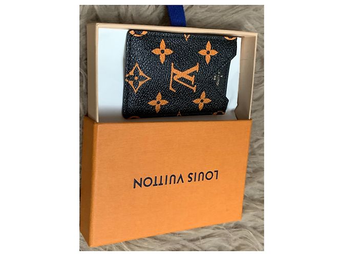 Louis Vuitton Titolare della carta Nero Arancione - vista 2