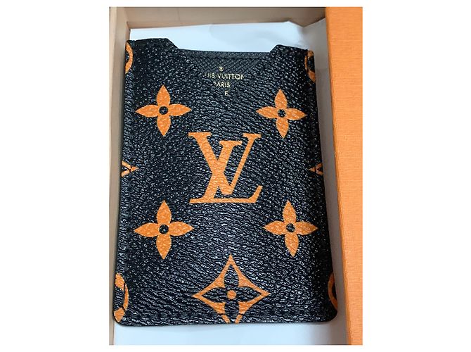 Louis Vuitton Titolare della carta Nero Arancione - vista 3