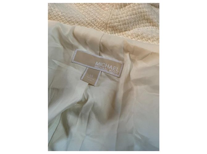 Michael Kors Mantel weiß aus Baumwolle und Acryl XL - Ansicht 3
