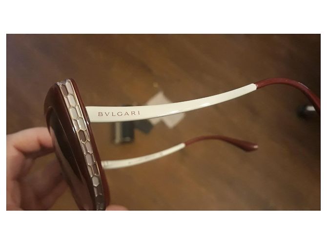 Gafas de sol Bulgari Cat Eye rojas de plástico - vista 3