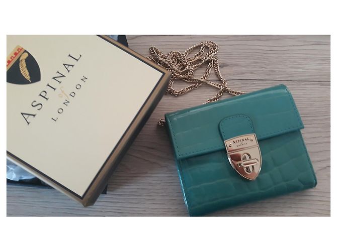 Aspinal Of London Borsa Mayfair piccola con catena Turchese - vista 2