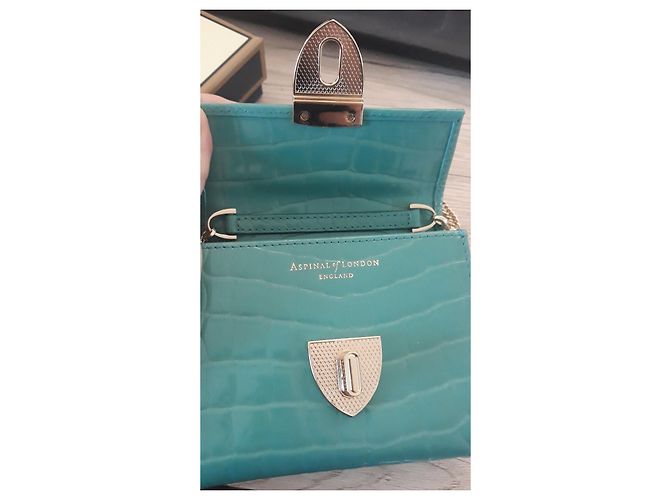Aspinal Of London Borsa Mayfair piccola con catena Turchese - vista 5