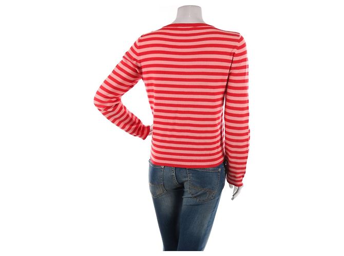 Turnover Cardigan Rosa Rot Baumwolle Lycra M Pink - Ansicht 2