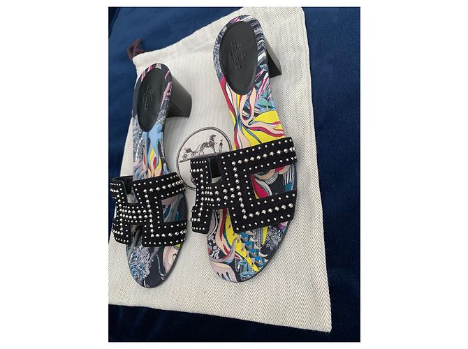 Oran Hermès Hermes Oasis Sandalen Schwarz - Ansicht 2