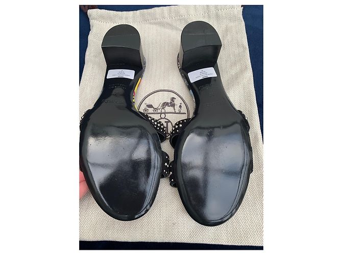 Oran Hermès Hermes Oasis Sandalen Schwarz - Ansicht 4