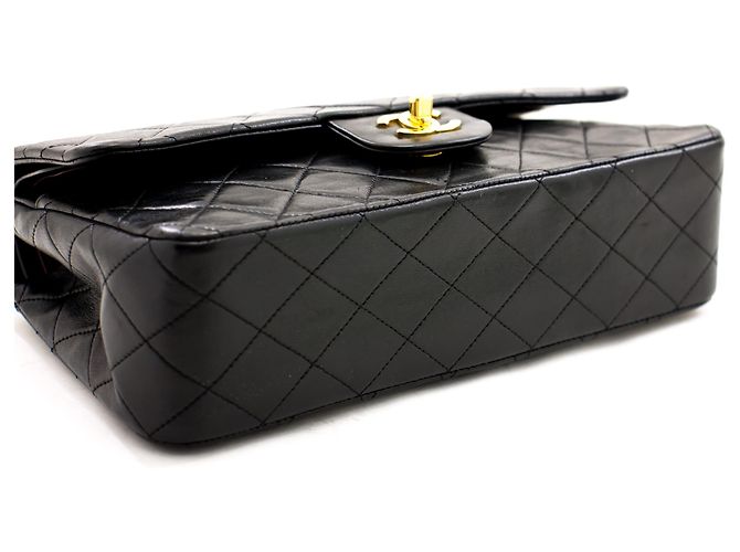 Chanel 2.55 Borsa a tracolla a catena media con patta foderata Pelle di agnello nera Nero - vista 4