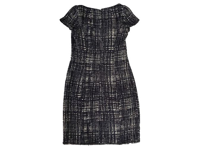 Abito midi in tweed Prada blu navy e bianco - vista 2