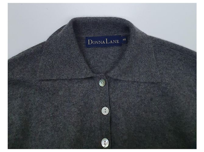 Autre Marque Donna Lane Polopullover aus Kaschmir in Grau - Ansicht 5
