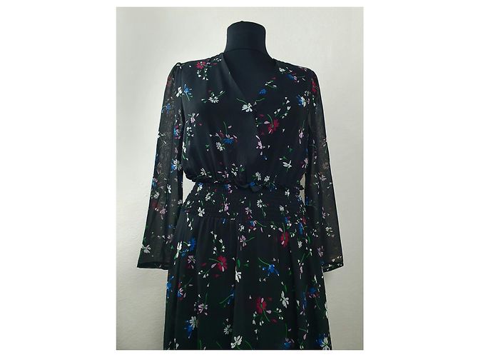 Maje Blumenkleid Schwarz Viscose - Ansicht 2