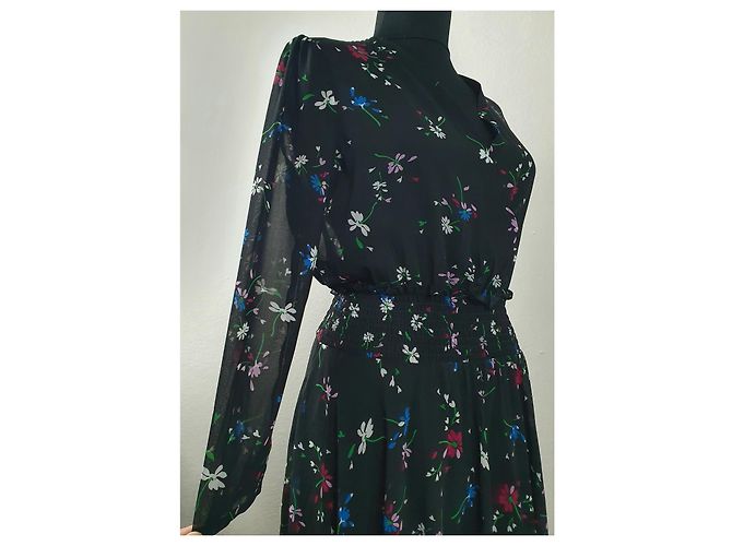 Maje Blumenkleid Schwarz Viscose - Ansicht 4
