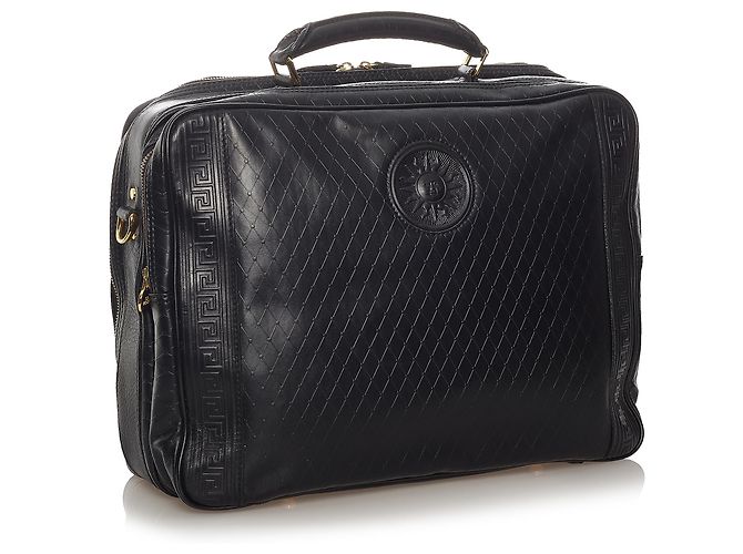 Borsa da lavoro in pelle nera Versace - vista 2