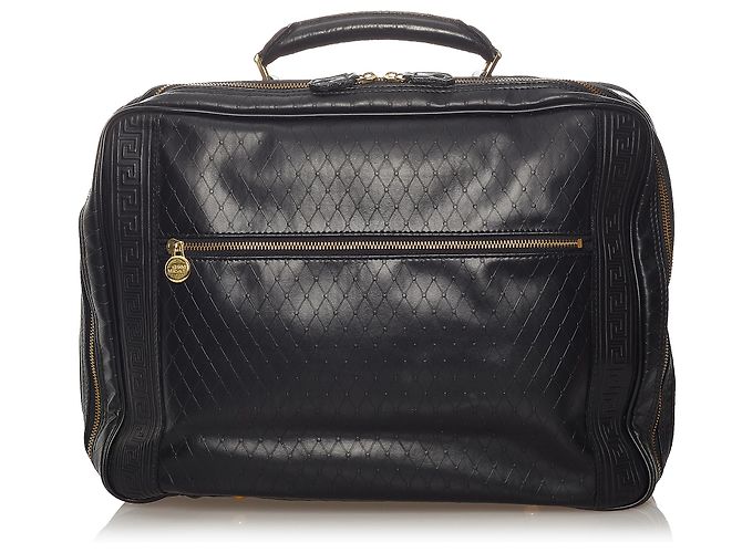 Borsa da lavoro in pelle nera Versace - vista 3