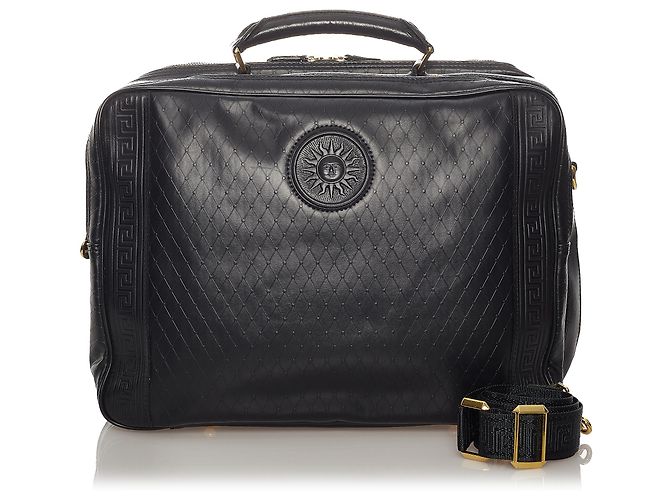 Borsa da lavoro in pelle nera Versace - vista 9