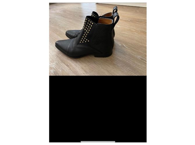 Botines Chloé de piel granulada negros - vista 6