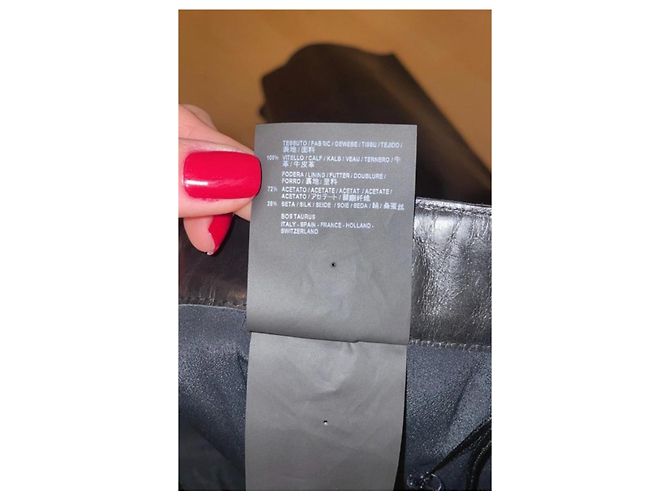 Falda de cuero negra Balenciaga Negro - vista 2