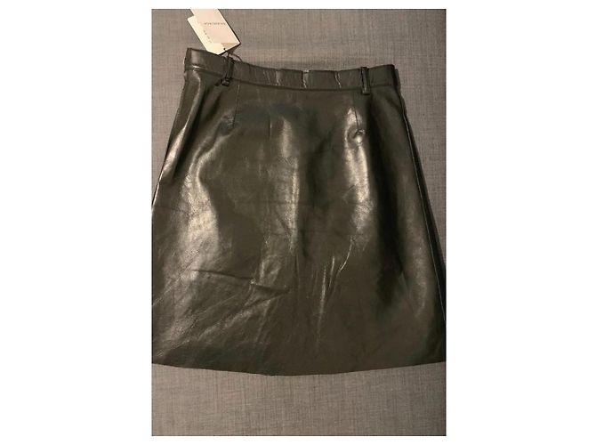 Falda de cuero negra Balenciaga Negro - vista 4