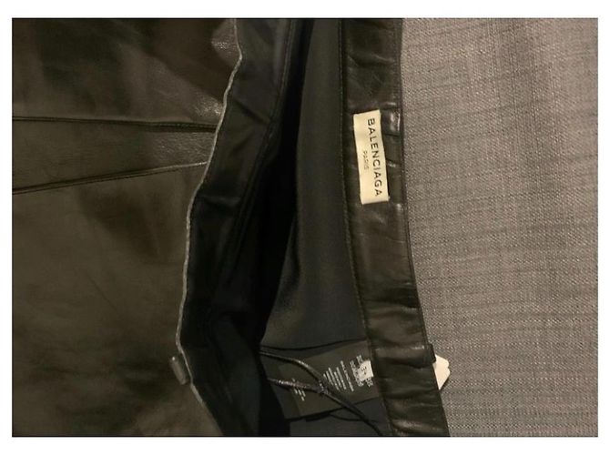 Falda de cuero negra Balenciaga Negro - vista 5