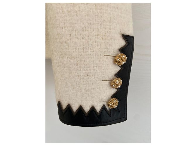 Cambon Chanel Falda elegante Negro Blanco Beige - vista 2