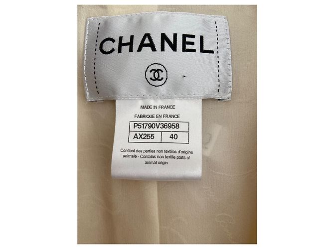 Cambon Chanel Falda elegante Negro Blanco Beige - vista 3