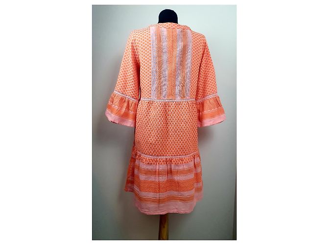 Vestido de algodón Jadee Cecilie Copenhagen naranja rosa Multicolor - vista 3