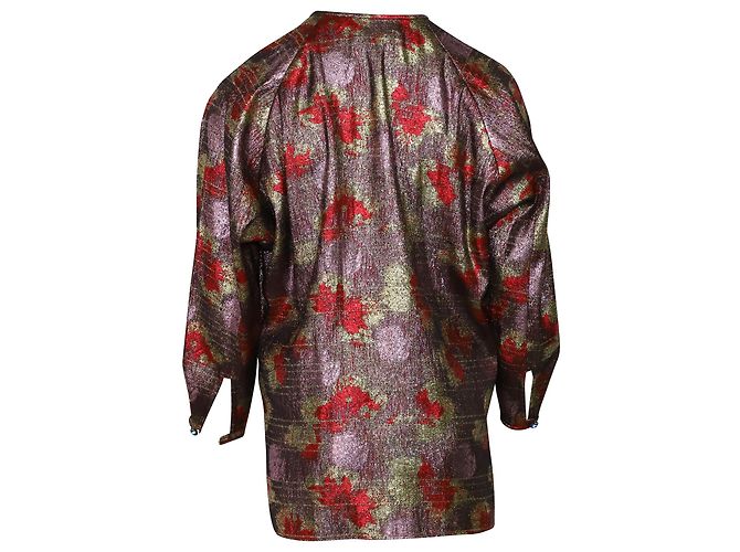 Isabel Marant Top Wilny in lurex e seta multicolor D'oro Metallico - vista 2