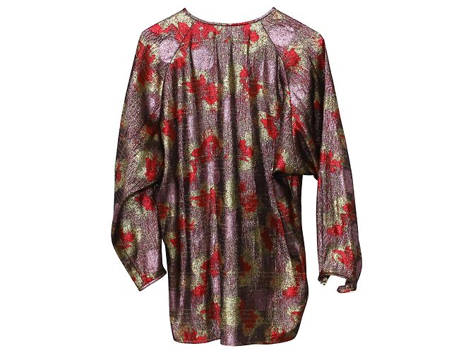 Isabel Marant Top Wilny in lurex e seta multicolor D'oro Metallico - vista 4