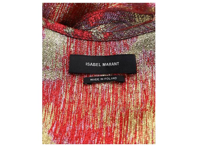 Isabel Marant Top Wilny in lurex e seta multicolor D'oro Metallico - vista 5