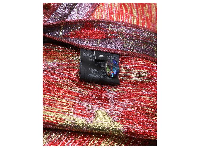 Isabel Marant Top Wilny in lurex e seta multicolor D'oro Metallico - vista 6