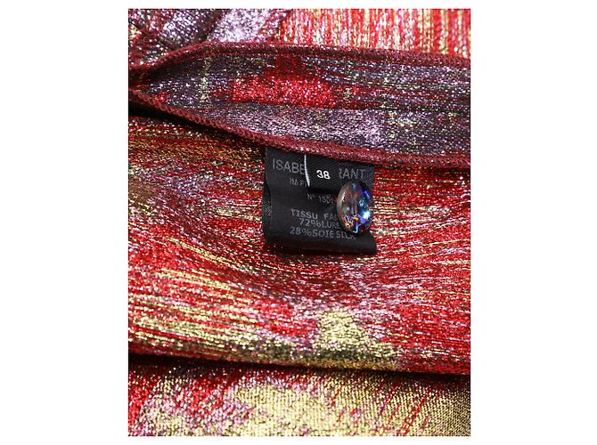 Isabel Marant Top Wilny in lurex e seta multicolor D'oro Metallico - vista 7