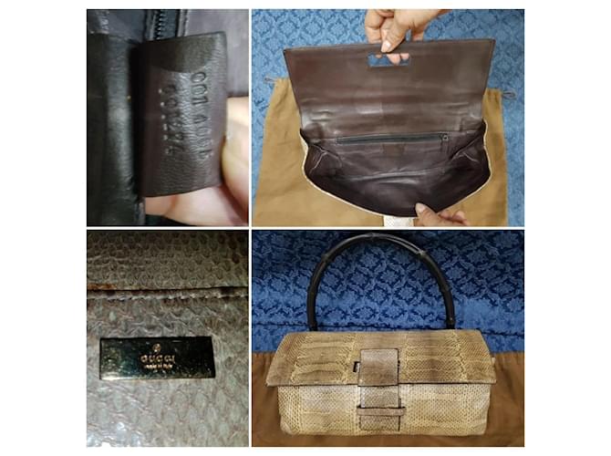 Bamboo Gucci Vintage Python-Tasche aus Bambus Mehrfarben - Ansicht 10