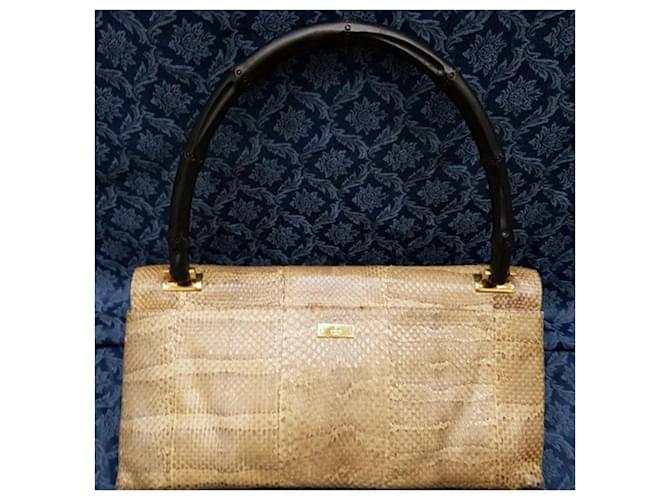 Bamboo Gucci Vintage Python-Tasche aus Bambus Mehrfarben - Ansicht 11