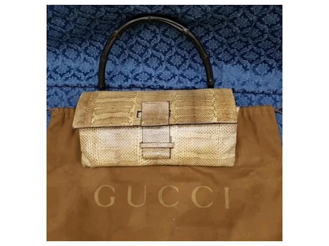 Bamboo Gucci Vintage Python-Tasche aus Bambus Mehrfarben - Ansicht 12
