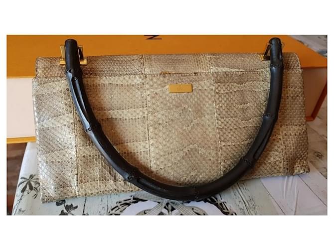 Bamboo Gucci Vintage Python-Tasche aus Bambus Mehrfarben - Ansicht 2