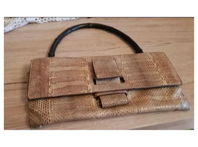 Bamboo Gucci Vintage Python-Tasche aus Bambus Mehrfarben - Ansicht 3