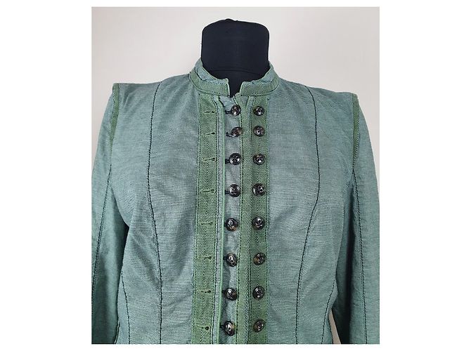 Blazer Hugo Boss Boss Orange Verde Seda Lino - vista 2