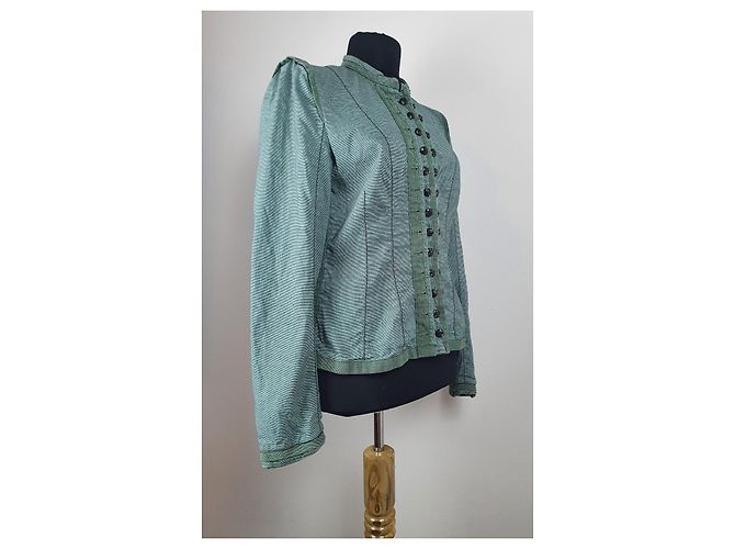 Blazer Hugo Boss Boss Orange Verde Seda Lino - vista 3