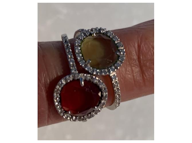 Anello Pomellato Colpo di Fulmine Oro Bianco e Granato Rosso - vista 5