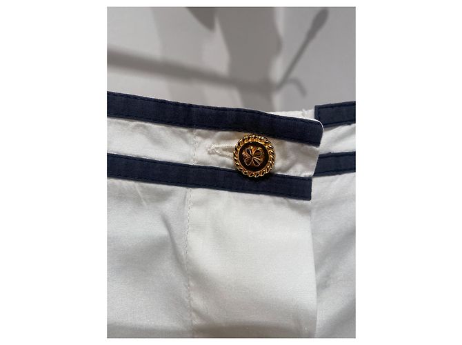 Top Chanel de algodón blanco y azul marino - vista 4