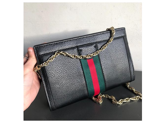 Borsa a mano Gucci Ophidia in pelle nera Nero - vista 4