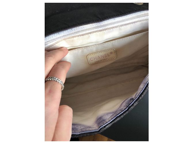 Borsa a mano Chanel 2.55 in tessuto nero - vista 5