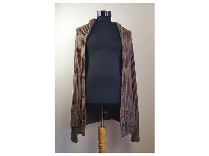 Ermenegildo Zegna Lange Strickjacke Braun Baumwolle - Ansicht 7