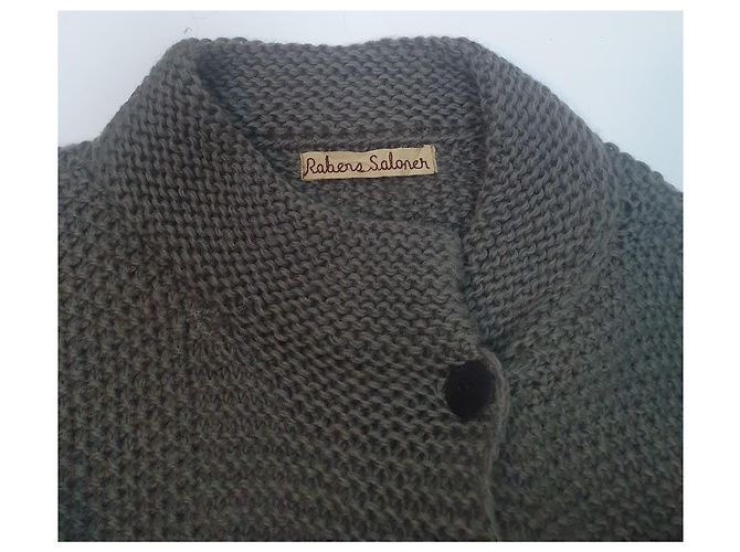 Autre Marque Rabens Saloner Strickjacke aus Wolle Grau M - Ansicht 5