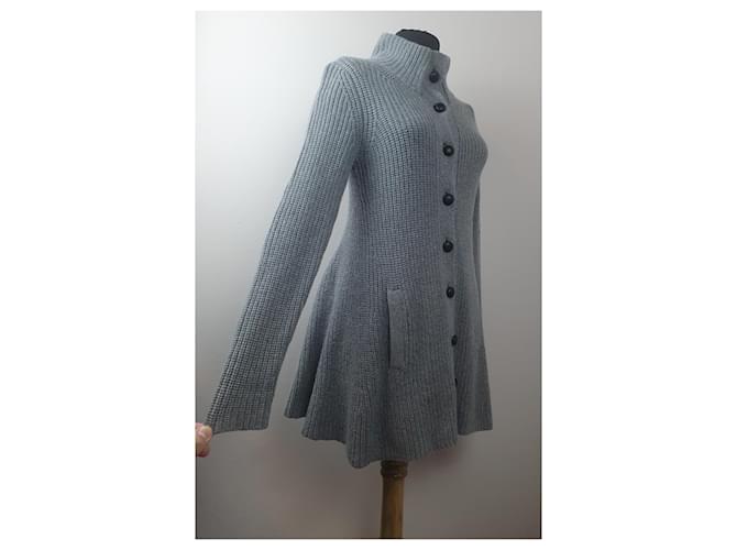 Theory Strickjacke Grau Baumwolle Kaschmir Angora - Ansicht 3