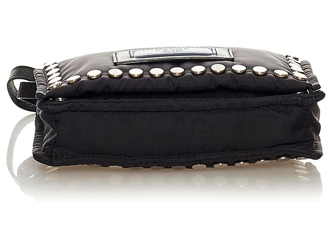Borsa a tracolla Prada Black Tessuto Etiquette - vista 4