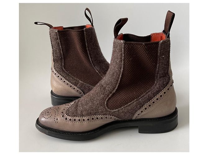 Santoni Chelsea Boots Damengröße 36,5 Braun - Ansicht 2