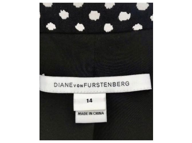 Blazer Diane Von Furstenberg Nero con Pois Bianchi Bianco - vista 3