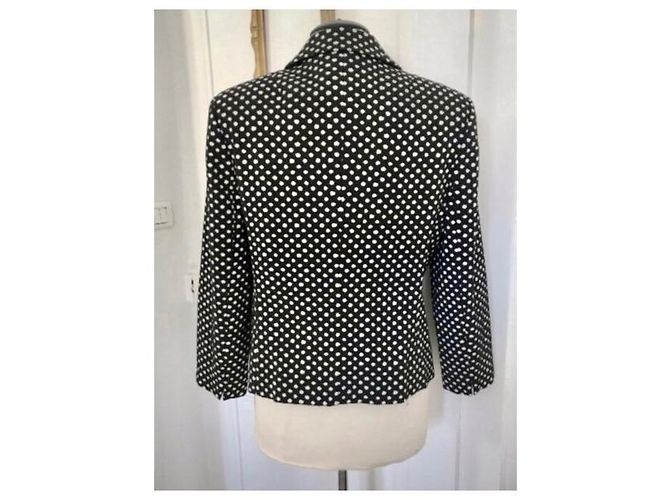 Blazer Diane Von Furstenberg Nero con Pois Bianchi Bianco - vista 4